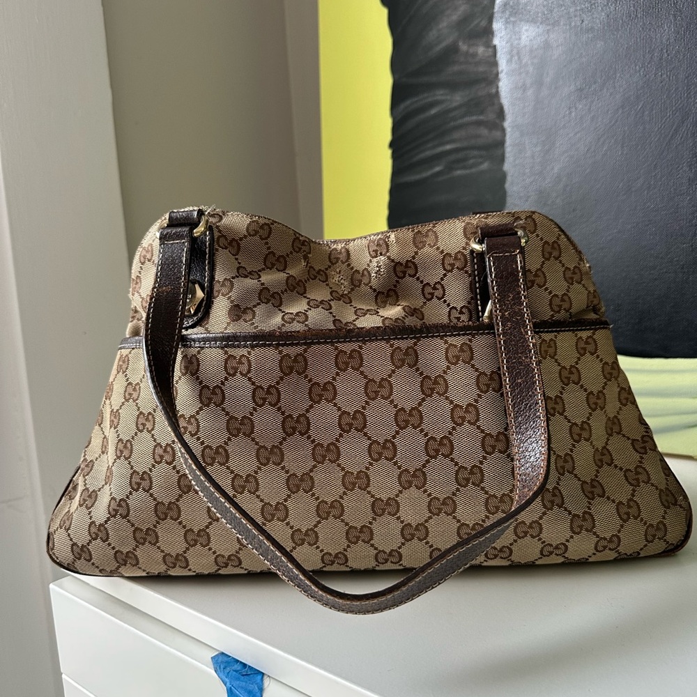 Gucci Tan and Brown GG Shoulder Bag